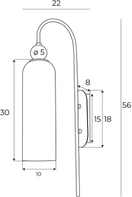 Zdjęcie produktu dla Kinkiet CAMPANILA mosiądz-szkło dymione 1xE27x40W metal wym:56x10x22cm IP20 Maxlight