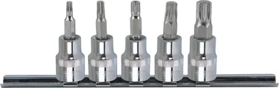 Produktbild von KS Tools 918.3773, Steckschlüssel-Satz, 3/8", 5 Kopf/Köpfe, Chrom-Vanadium-Stahl, DIN 3120, ISO 1174, 150 g