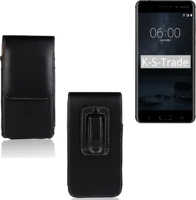 Produktbild von K-S-Trade Gürteltasche kompatibel mit Nokia 6  Schutz-Hülle Handy-Hülle mit Magnetverschluss  Holster in schwarz