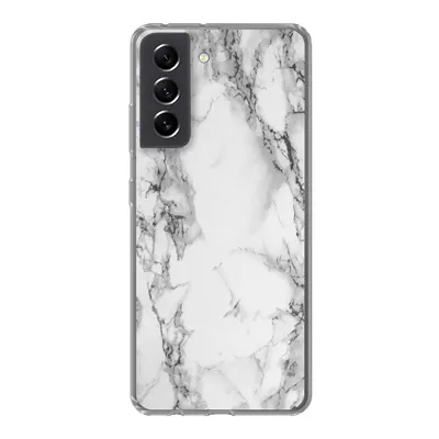 Produktbild von MuchoWow® Handyhülle Schutzhülle Hülle für Samsung Galaxy S21 FE Marmor - Stein - Weiß - Grau - Schwarz - Marmoroptik Silikon Softcase Handy Hülle - Mobiltelefonhülle