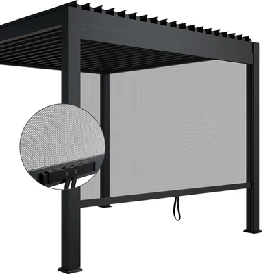 Produktbild von Juskys Seitenwand 3 m für Lamellendach Tahiti - Aluminium & Stoff - Anthrazit