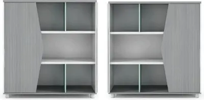 Immagine prodotto di Armadio portadocumenti grigio a 2 ante, moderno, indipendente, 120x40x120 cm