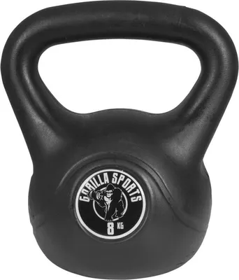 Obrázok produktu pre Gorilla Sports Kettlebell činka, plast, čierna, 8 kg