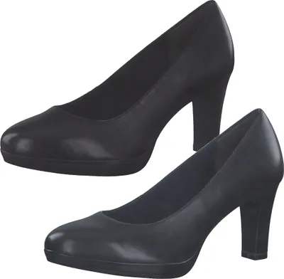 Produktbild von Tamaris Damen Pumps Leder Plateau Blockabsatz Stoßdämpfer 1-22410-20, Größe:40 EU, Farbe:Schwarz