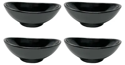 Immagine prodotto di 4x Ciotole per immersione in melamina Set nero 759 Ciotola per spuntini Ciotola per servire piccole mini ciotole per salse Soia