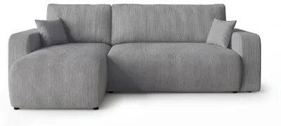 Produktbild von CORNERO Ecksofa mit schlaffunktion PARIS links dunkelgrau Cord Poso 60 - Schlaffunktion, Bettkasten