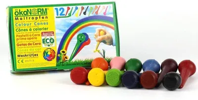 Wachsmalstifte Kegelform, 12 Farben, für Kinder, ergonomisch