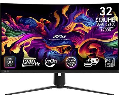 Obrázok produktu pre MSI MPG 321CURXDE QD-OLED, 80 cm (31.5"), 3840 x 2160 px, 4K Ultra HD, QD-OLED, 0,05 ms, Čierna