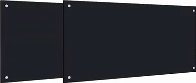 Image de vidaXL Dos de cuisine 2 pcs Noir 100 x 50 cm Verre trempé