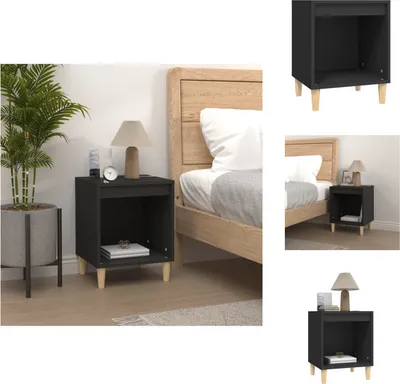 Zdjęcie produktu dla vidaXL Stolik nocny czarny 40x35x50 cm materiał drewnopochodny - Stoliki nocne