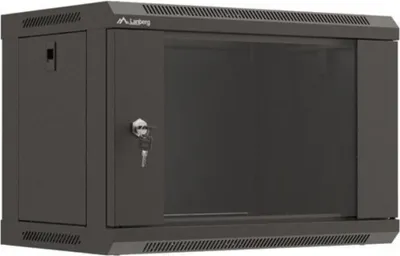 Produktbild von LANBERG 19" 6U 540x350 Wandgehäuse Glastür (FlatPack) sw