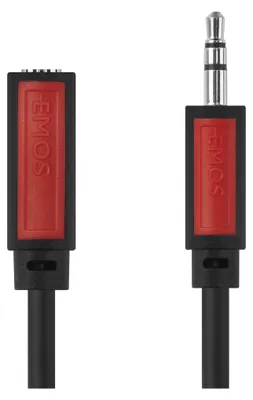 JACK kabel 3,5mm stereo, vidlice - 3,5mm zásuvka 5m