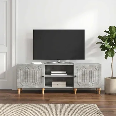 Image de Meuble TV vidaXL 150 x 31 x 50 cm, gris béton, aggloméré
