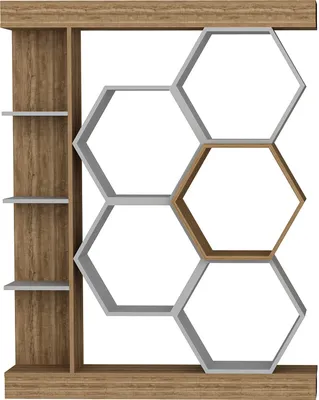Produktbild von Skye Decor, Sueno - White, Walnut, Bücherregale, Weiß, 140 x 177,4 x 29,6 cm