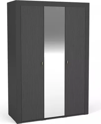 Obrázek produktu pro Šatní skříň 138 cm AUROVA se zrcadlem - černá
