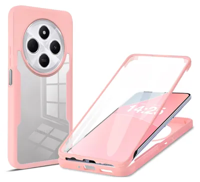 Produktbild von 360 Grad Rundum Schutz Handyhülle für Xiaomi Redmi 14C Full Cover Vollschutz Case Farbe: Rose