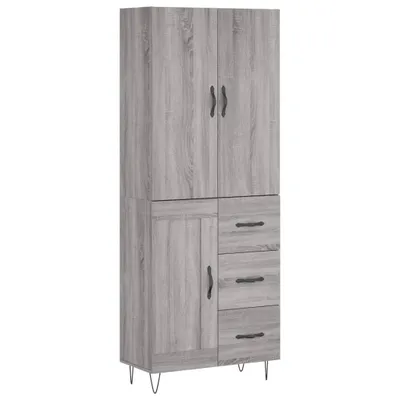 Produktbild von Highboard Grau Sonoma 69,5x34x180 cm Holzwerkstoff