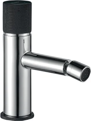 Produktbild von BADLAND Bidetarmatur Wasserhahn PEROS Bidetmischer für Badezimmer in Chrom-Schwarz + Click-Clack