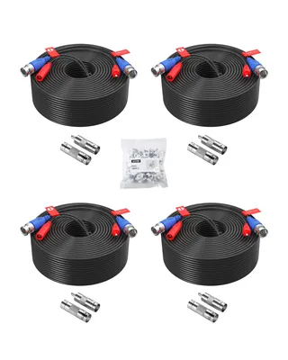 Produktbild von ZOSI 4X 45 Meter Video Kabel BNC Verlängerungskabel für CCTV 4K 5MP 1080P DVR Überwachungskamera System, Mit 100x Kabelklemmen