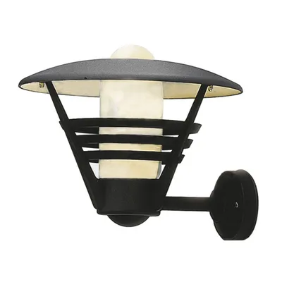 Produktbild von Konstsmide Gemini Wandleuchte schwarz lackiertes Aluminium, opales Glas, Hand EU 503-750