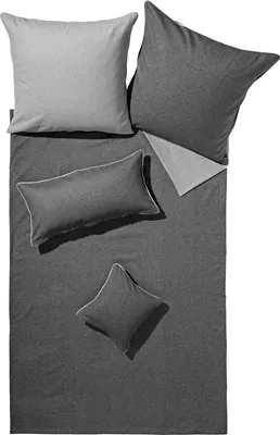 Produktbild von Biberna Wendebettwäsche anthrazit 1x 155x220 cm + 1x 80x80 cm