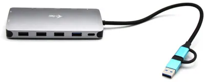 Obrázek produktu pro I-TEC USB-C Metal Nano Dock 2xHDMI 1xVGA 1xčtečka karet SD 1xčtečka karet microSD 1xGLAN 3xUSB 2.0 1xUSB 3.2 1xUSB-C3.2Data 1xUSB-C PD (CANANOTDOCKPD)