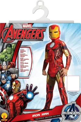 Produktbild von Rubies Avengers Iron Man Kinderkostüm 7-8 Jahre Marvel Superheld Overall Maske