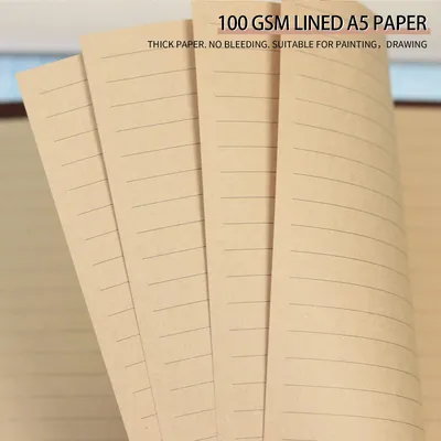 Imagen del producto de Cuaderno A5 con líneas, de papel kraft vintage, 2 paquetes, cada uno con 160 hojas, ideal para planificadores