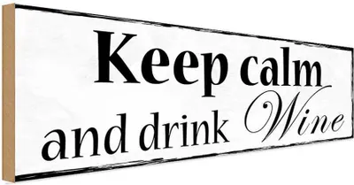 Produktbild von vianmo Holzschild 10x27 cm Keep Calm and drink wine