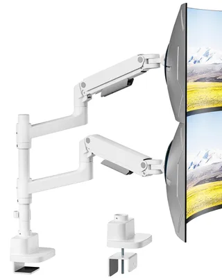 Obrázek produktu pro Držák na dva monitory, robustní provedení, s plynovou pružinou, pro monitory o velikosti 17-49", maximální nosnost 20 kg