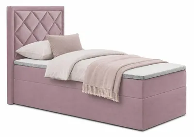 Produktbild von Bett, Boxspringbett DORMI MINI 80x200 cm mit Bettkästen, Ohne Topper (Rosa: Itaka 38)