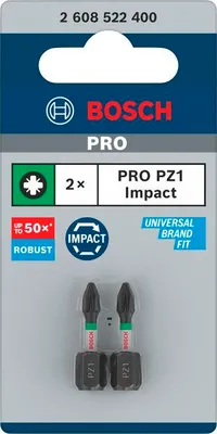 Produktbild von PRO Pozidriv Impact Bit, PZ1, 25 mm, 2-tlg.