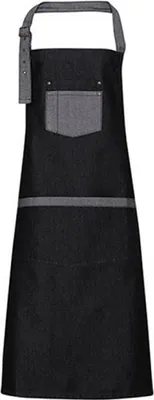 Zdjęcie produktu dla Premier Workwear PR127 | Domain Contrast Denim Bib Apron - 86 cm długości i 72 cm szerokości - Kolor: Black Denim (ok. Pantone 433) - Rozmiar: Jeden rozmiar