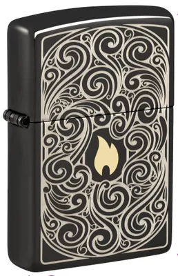 Produktbild von Zippo Sturmfeuerzeug - Pattern, High Polish Black, Laser Two-Tone - Nachfüllbar