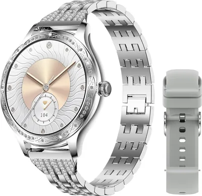 Produktbild von mit Anruffunktion Elegant Fitness Armband Damen mit Blutdruck Herzfrequenz Kalorien Schlaftracker Sprachassistent Diamant Frauen Sportuhr