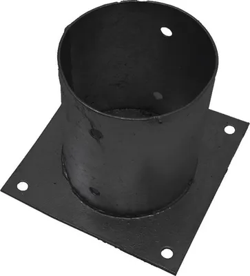 Produktbild von Runder Pfostenträger Schwarz auf Platte Ø12,1 x 15 cm – pro Stück