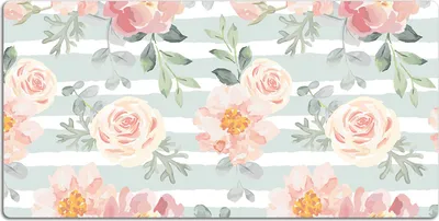 Produktbild von Schreibtischmatte Tischunterlage 120x60 cm Mauspad - Pinke Blumen