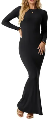 Immagine prodotto di Elegante abito lungo aderente con maniche lunghe