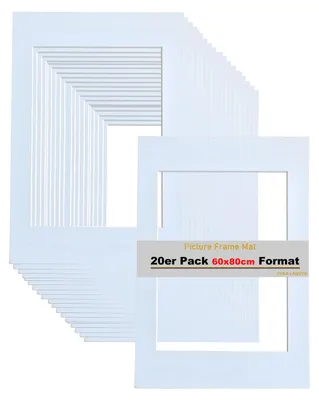 Imagen del producto de TUKA-i-AKUT, 20 marcos para cuadros, tamaño 60x80 cm, para cuadros de 40x60 cm, color blanco, 1 mm de grosor