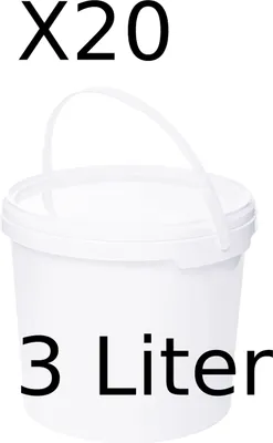 Produktbild von BenBow Eimer mit Deckel mit Griff 3L Anzahl: 20 Stk., Weiß BSR-, Luftdicht, Lebensmittelecht, BRC-, auslaufsicher