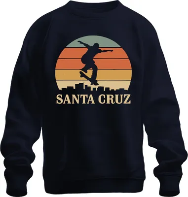 Immagine prodotto di Santa Cruz Skateboard Skater Retro Sonnenuntergang Vintage Strand Felpa Unisex Pullover, Navy, L