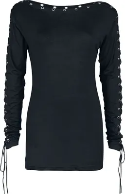 Produktbild von Gothicana by EMP Damen schwarzes Langarmshirt mit Nieten L