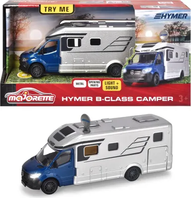 Zdjęcie produktu dla Majorette 213773000, Trailer, Camper, 3 lat(a), AAA, Metal, Plastik, Niebieski, Srebrny