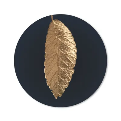 Produktbild von MuchoWow® Mauspad Mousepad Blätter - Schwarz - Gold - Luxus - Natur 20x20 cm - Mousepads - Maus Mat - Pad - Mausunterlage - Schreibtischmatte