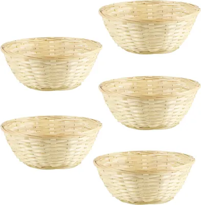 Imagen del producto de Cesta de almacenamiento de bambú y ratán, de estilo natural, ideal para pan, frutas y aperitivos, con dimensiones de 30x20x15 cm, perfecta para la cocina