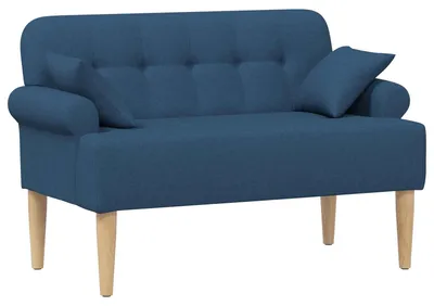 Obrázek produktu pro vidaXL Dvoudílná pohovka s knoflíkovým prošíváním, modrá, 120 x 65 x 79 cm, potah z textilu