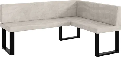 Produktbild von MEBLINI Eckbank für Esszimmer - Küchenbank - Essecke - Sitzecke Küche - TONI - U-Beine 128x168x87cm Rechts - Beige Samt