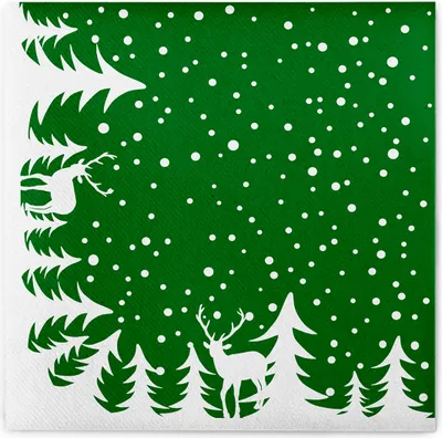 Produktbild von Sovie HORECA Weihnachtsserviette Marvin in Grün aus Linclass® Airlaid 40 x 40 cm, 50 Stück