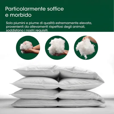 Immagine prodotto di HANSKRUCHEN Premium de Luxe piumino in piuma 240x220 cm extra leggero 90% piumino lavabile per allergici traspirante a cassette bianco