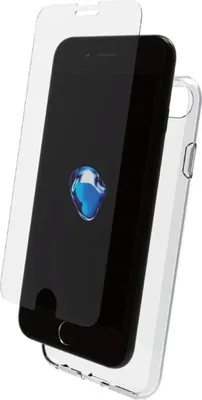 Image de Muvit, kit de protection pour iPhone SE / 8 / 7 / 6s / 6 Coque résistante aux chocs et verre trempé, transparent